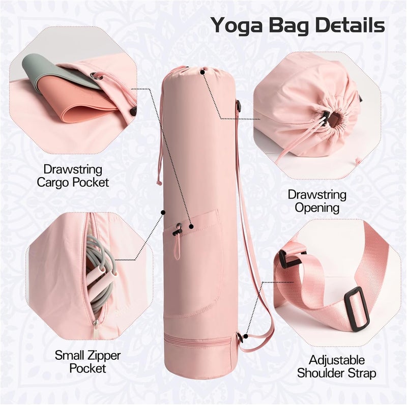 Zmarthumb Yoga Mat Bag, Yoga Bag with Adjustable Strap and Pockets for Women & Men, Lightweight Carrier for Yoga, Workout, Outdoor Use - Image 3